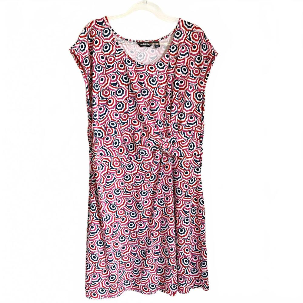 Land’s End | NWOT‎ Women’s Short Sleeve Midi Dress Blue Red Pink White Size 2X